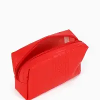 Косметичка ONE COLOR, на молнии, искусственная кожа, красная