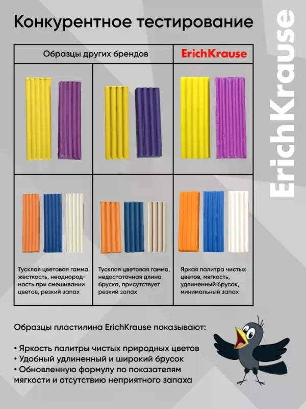 Пластилин ErichKrause &laquo;Простоквашино&raquo;, 12 цветов, 180 г, со стеком, в картонной упаковке
