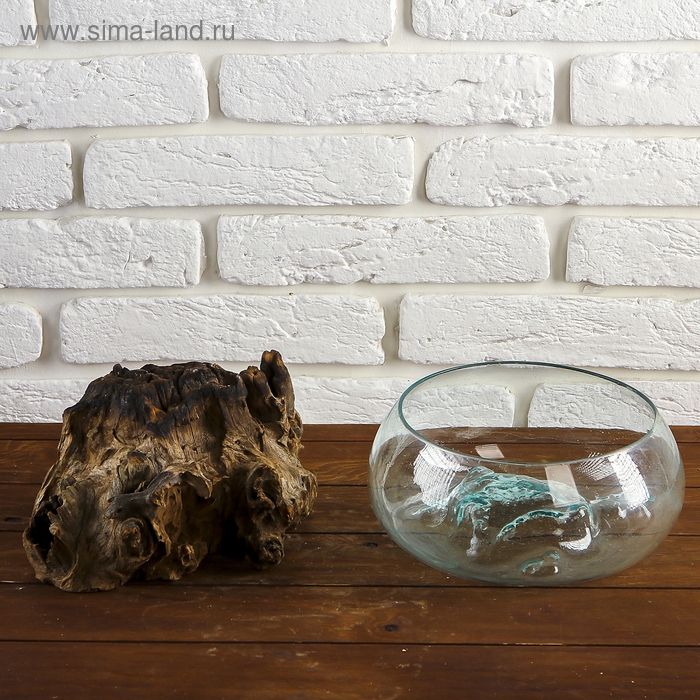 Вазон стекло на дереве  Вазон стекло на дереве "Забота" 20х25х25 см, МИКС