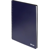 Бизнес-тетрадь Комус А5 60л, кл., обл.пластик, спираль, синяя Classic