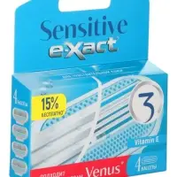 Кассеты женские E-Xact 3 лезвия, 4 шт.