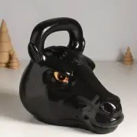 Копилка "Гиря конь" 20.5×25 см, чёрный