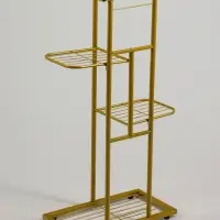 Подставка для цветов Greengo, 4 полки, 43&times;22&times;82 см, напольная, металл, цвет золотой