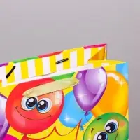 Пакет подарочный ламинированный, упаковка, «Весёлого дня рождения!», ML 23 х 27 х 11.5 см