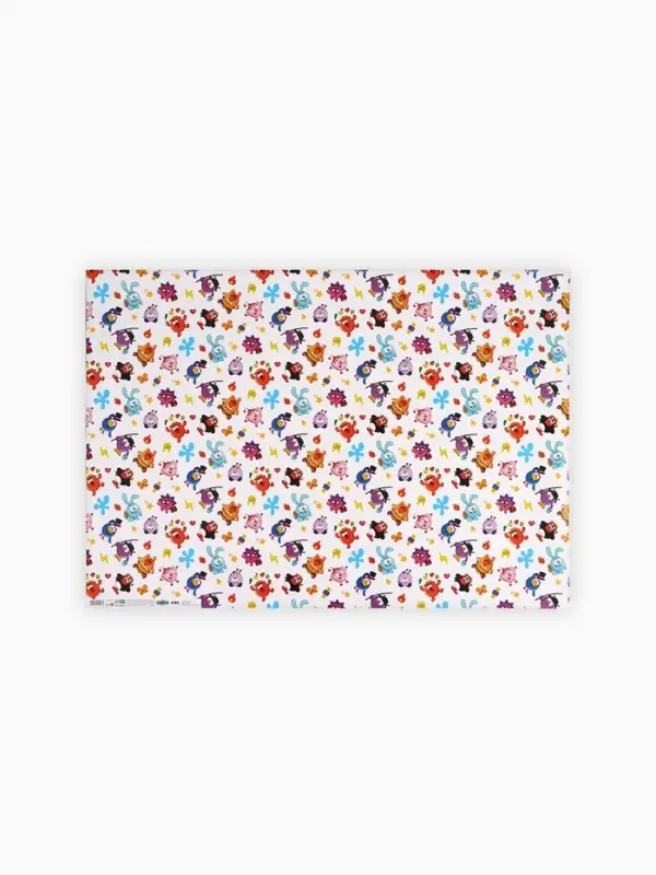 Бумага упаковочная глянцевая &laquo;Смешарики&raquo;, 70&times;100 см