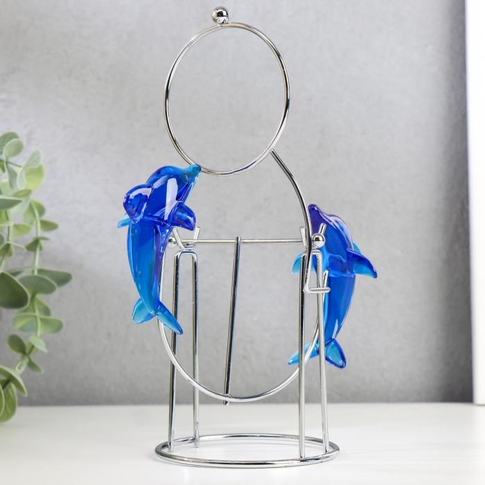 Маятник Маятник "Дельфины" друг напротив друга с кольцом 16 х 9,5 х 18 см