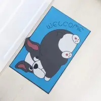 Коврик влаговпитывающий придверный &laquo;Доляна. Бульдог&raquo;, без окантовки, 38&times;57 см, синий