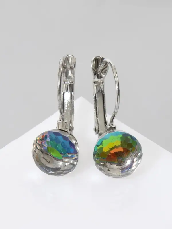 Серьги со стразами &laquo;Радужный день&raquo;, шарик гранёный, миксы