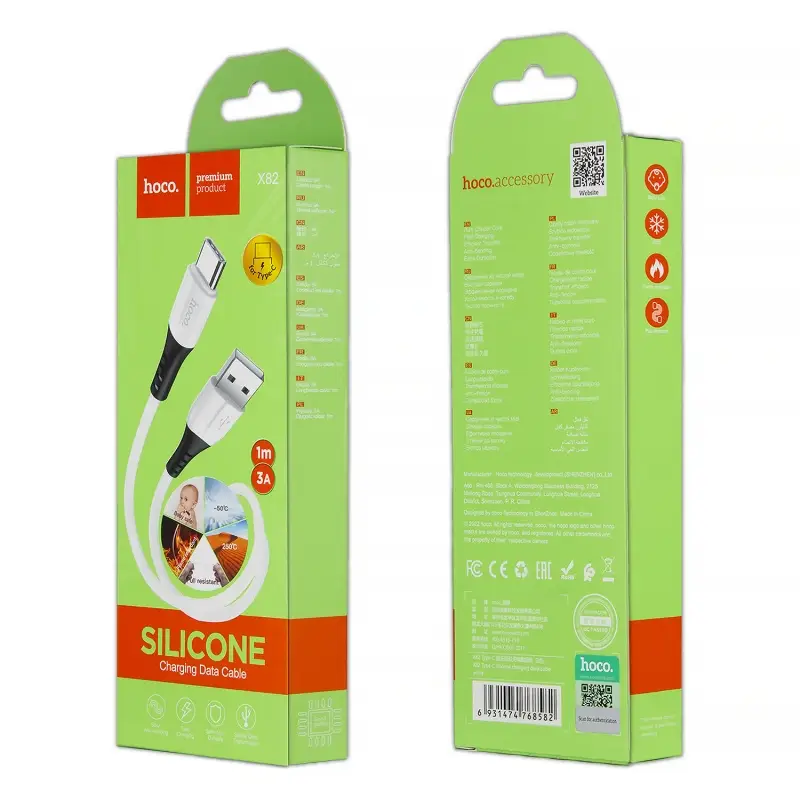 Кабель USB на Type-C 1M 2.4A X82 HOCO белый