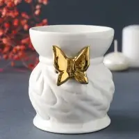 Аромалампа для эфирных масел &laquo;Золотая бабочка&raquo;, керамика, 9&times;7.5&times;7.5 см