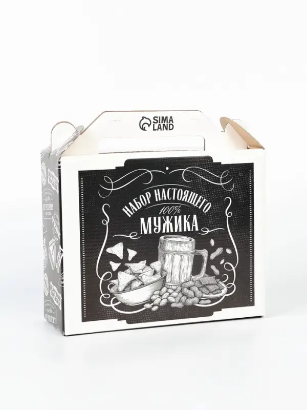 Чипсы мясные сыровяленые 50гр, Мужской гифтбокс  "Для настоящего мужика"