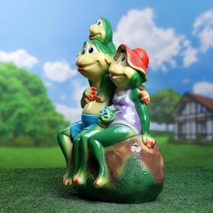 Садовая фигура  Садовая фигура "Семья лягушек" 40х31х59см большие
