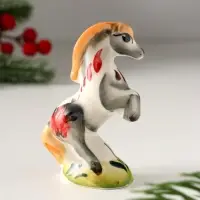 Сувенир Конь на дыбах, 8х5 см, гжель, цвет