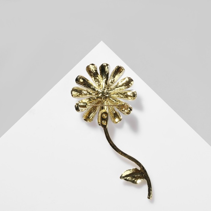 Брошь «Цветок» ромашка, цвет белый в золоте Брошь «Цветок» ромашка, цвет белый в золоте