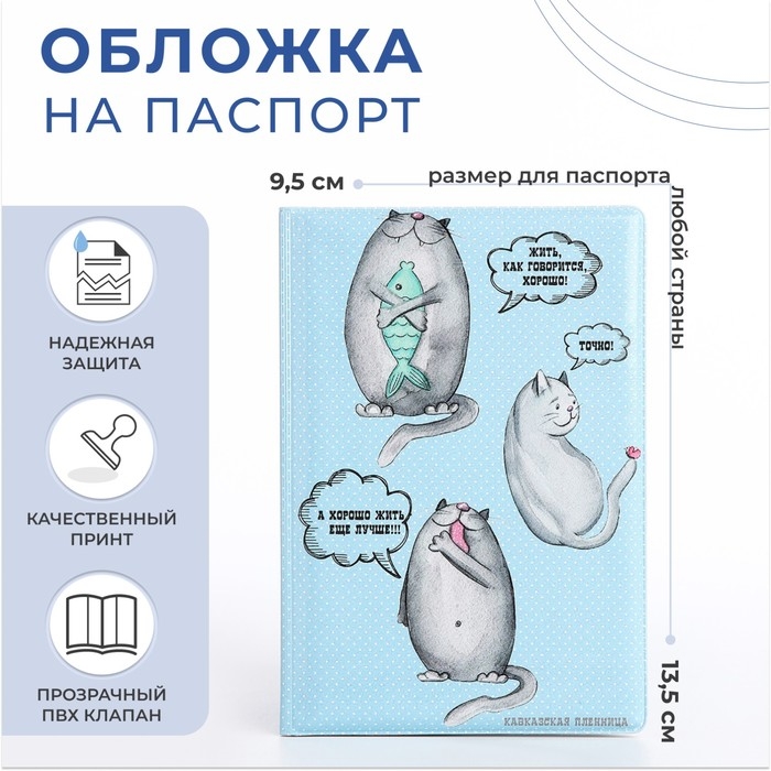 Обложка для паспорта, цвет голубой Обложка для паспорта, цвет голубой