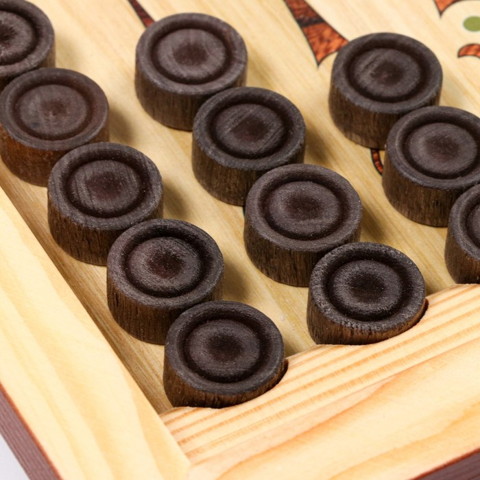 Нарды деревянные большие, настольная игра Нарды деревянные большие, настольная игра "Охота с беркутом", 40 х 40 см, с шашками