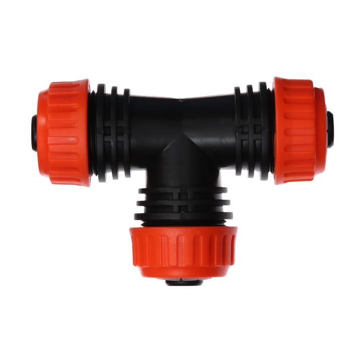 Соединитель Т-образный, муфта, 1/2" (12 мм) — 1/2" (12 мм) — 1/2" (12 мм), пластик