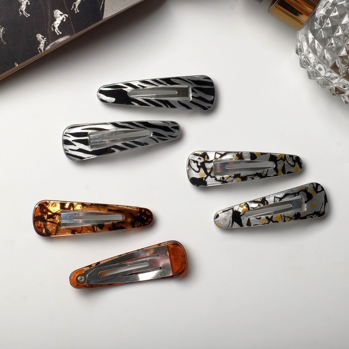 Невидимка для волос  Невидимка для волос "Герти" (набор 6 шт) камень, 5,5 см