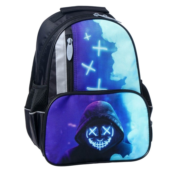 Рюкзак школьный, 37 х 26 х 13 см, эргономичная спинка, Calligrata ОРТ Рюкзак школьный, 37 х 26 х 13 см, эргономичная спинка, Calligrata ОРТ "Маска"