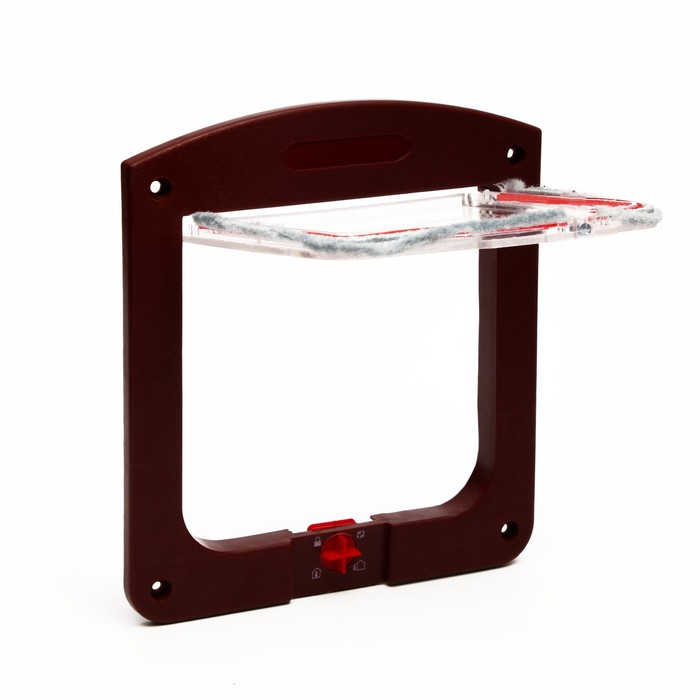 Дверь для животных с 4 режимами, проем 15х15,5 (общ. 22,5х20 см), тёмно-коричневая Дверь для животных с 4 режимами, проем 15х15,5 (общ. 22,5х20 см), тёмно-коричневая