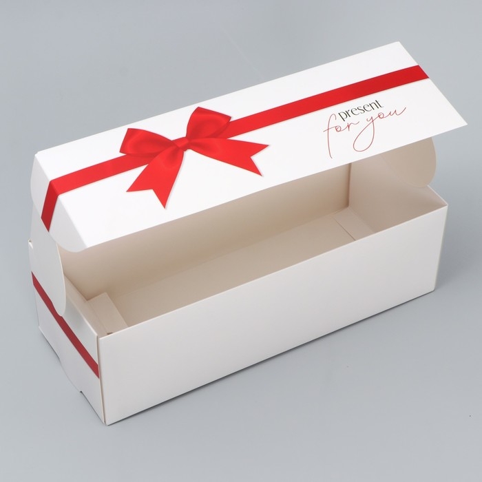 Кондитерская упаковка, коробка для кекса с окном, «Бант», 26 х 10 х 8 см Кондитерская упаковка, коробка для кекса с окном, «Бант», 26 х 10 х 8 см