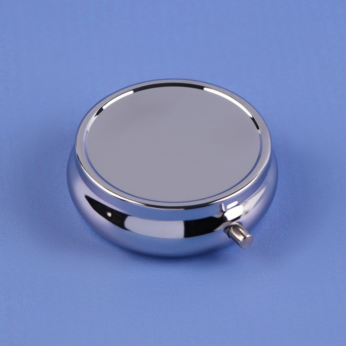 Таблетница, d = 5 см, 3 секции, цвет серебристый Таблетница, d = 5 см, 3 секции, цвет серебристый