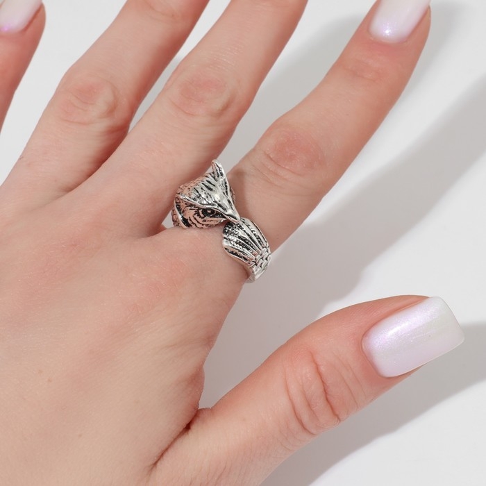 Кольцо «Перстень» орёл, цвет чернёное серебро, безразмерное