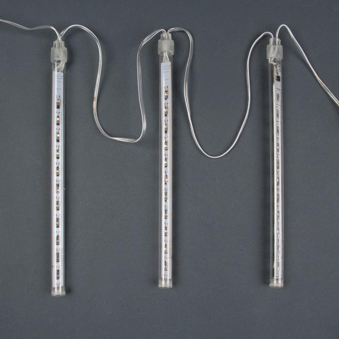 Гирлянда «Сосульки» 2.4 × 0.2 м, IP44, прозрачная нить, 96 LED, свечение мульти с эффектом стекания, 12 В