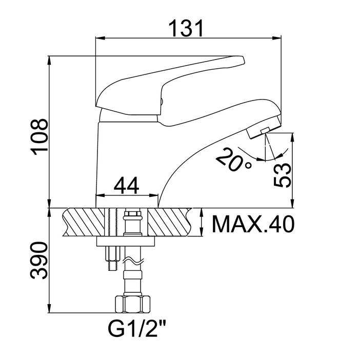 Смеситель для раковины Accoona A9060, однорычажный, силумин, хром Смеситель для раковины Accoona A9060, однорычажный, силумин, хром