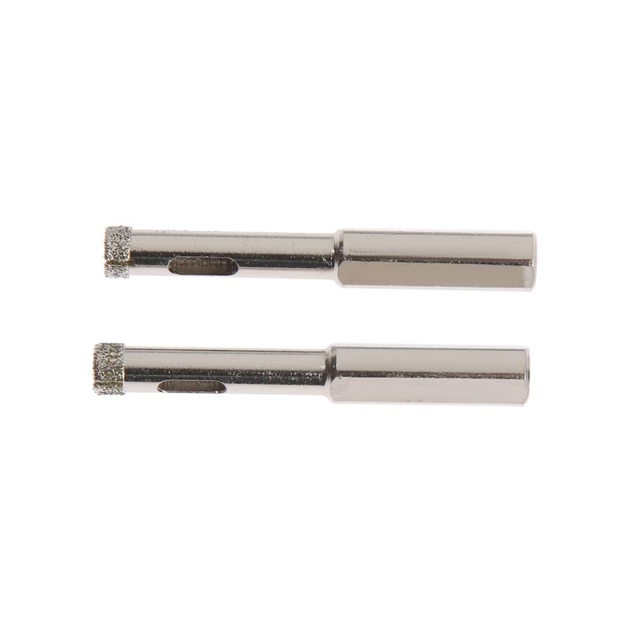 Сверло алмазное по стеклу и керамике ТУНДРА, трехгранный хвостовик, 8 х 65 мм, 2 шт. Сверло алмазное по стеклу и керамике ТУНДРА, трехгранный хвостовик, 8 х 65 мм, 2 шт.