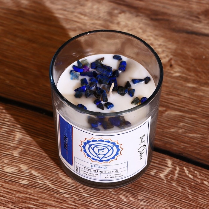 Свеча соевая  Свеча соевая "7 чакр" с кристаллами, 200 гр, Вишудха