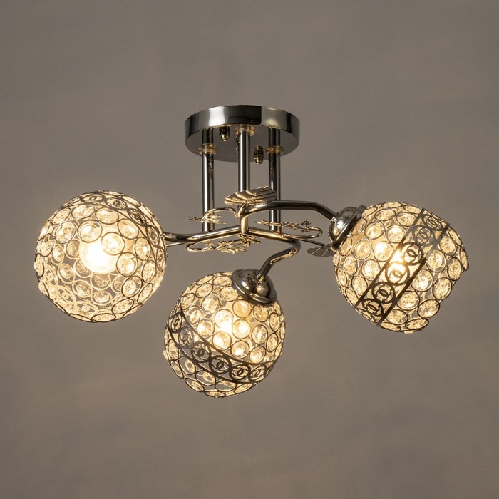 Люстра Люстра "Роксана" 3хЕ27 40Вт хром 58х58х27 см BayerLux