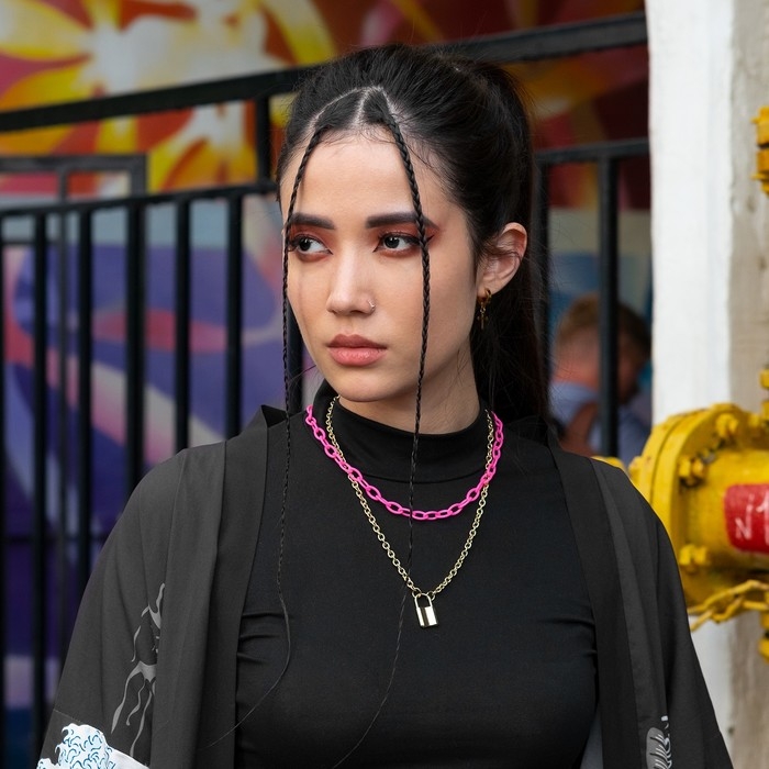 Колье «Цепь» карабин, цвет ярко-розовый, L=35 см Колье «Цепь» карабин, цвет ярко-розовый, L=35 см