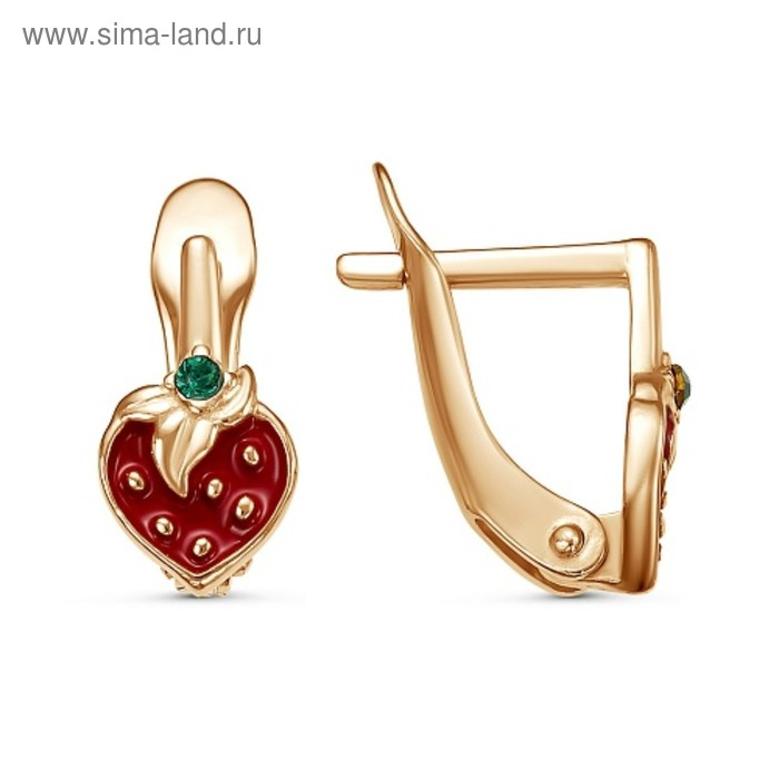 Серьги детские «Ягодка», розовое золочение Серьги детские «Ягодка», розовое золочение