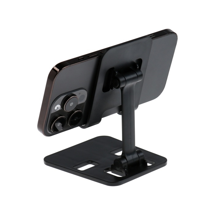 Подставка для телефона Luazon, складная, регулируемая, резиновые вставки, чёрная Подставка для телефона Luazon, складная, регулируемая, резиновые вставки, чёрная