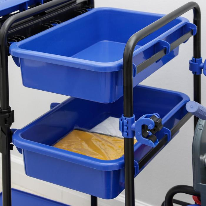 Многофункциональная тележка с вёдрами, отжимом и лотками