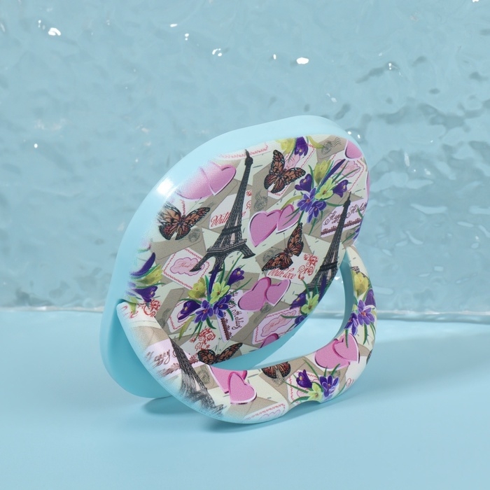 Зеркало карманное «Узор», с подставкой, 8 × 8 см, цвет фиолетовый Зеркало карманное «Узор», с подставкой, 8 × 8 см, цвет фиолетовый