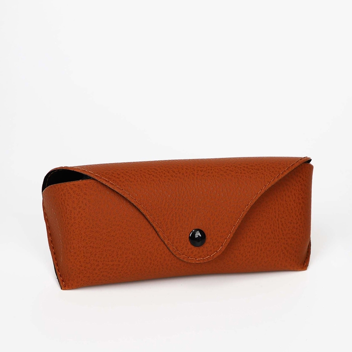 Чехол для очков на кнопке, длина 16 см, цвет рыжий Чехол для очков на кнопке, длина 16 см, цвет рыжий