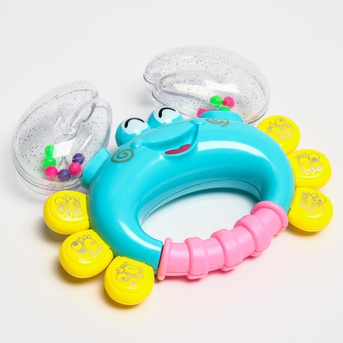 Погремушка «Крабик», цвет МИКС, Крошка Я, 12 см Погремушка «Крабик», цвет МИКС, Крошка Я, 12 см