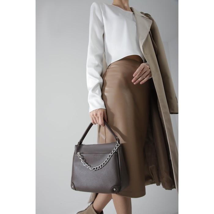 Сумка кросс-боди, отдел на молнии, наружный карман, цвет коричневый Сумка кросс-боди, отдел на молнии, наружный карман, цвет коричневый