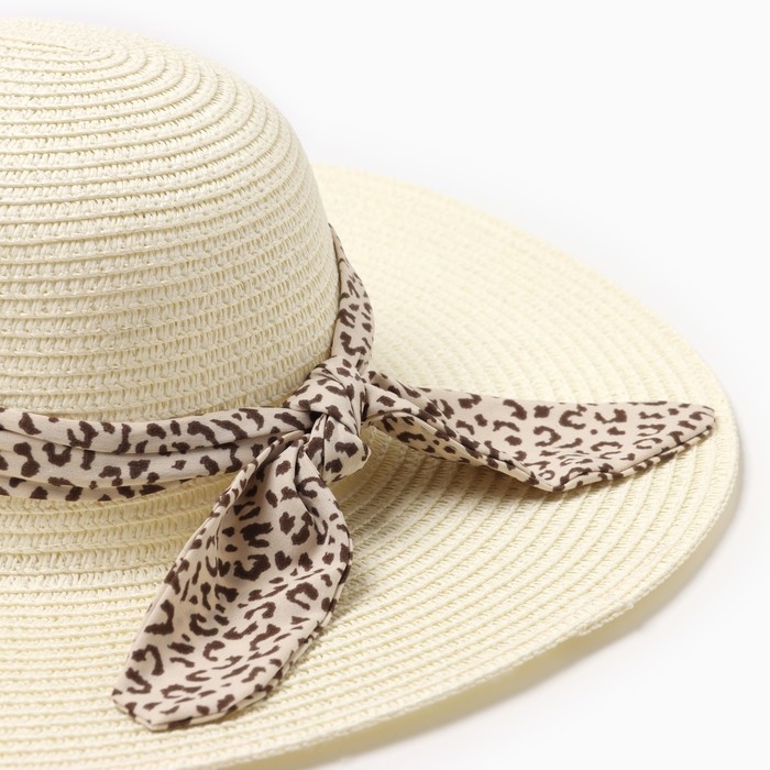 Шляпа женская MINAKU Шляпа женская MINAKU "Leopard" цвет молочный, р-р 56-58