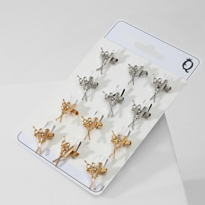 Брошь «Парикмахер» мини, цвет МИКС (неделимая фасовка 12 шт., цена за шт.)