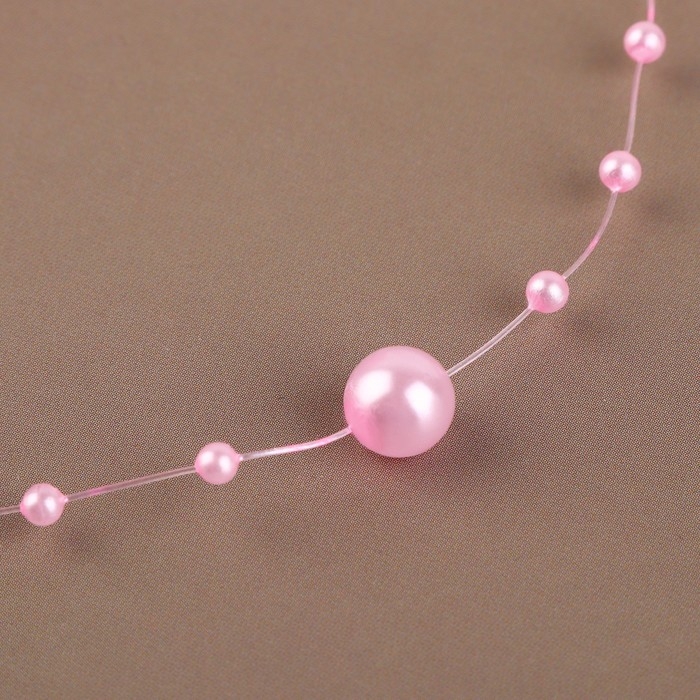 Жемчуг на леске, 3/8 мм, 9 ± 0,5 м, цвет розовый Жемчуг на леске, 3/8 мм, 9 ± 0,5 м, цвет розовый