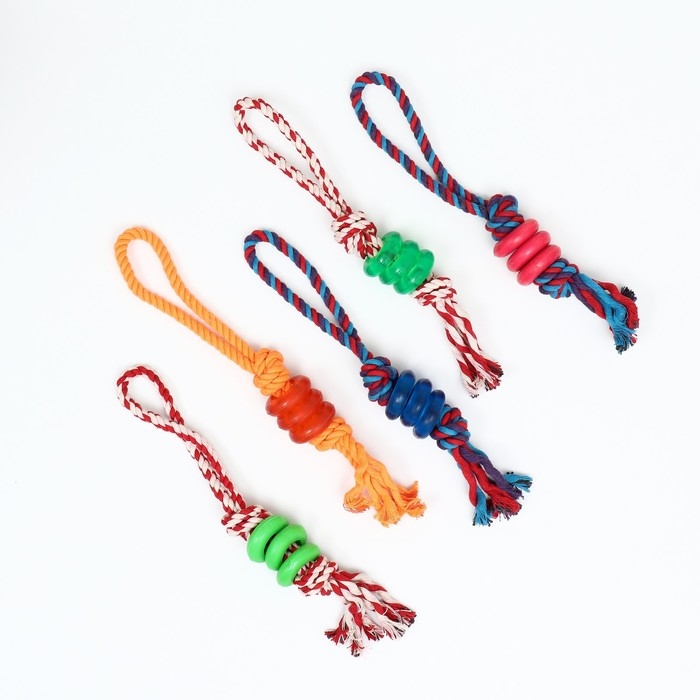 Игрушка канатная Игрушка канатная "Узел с кольцами", до 90 г, микс цветов