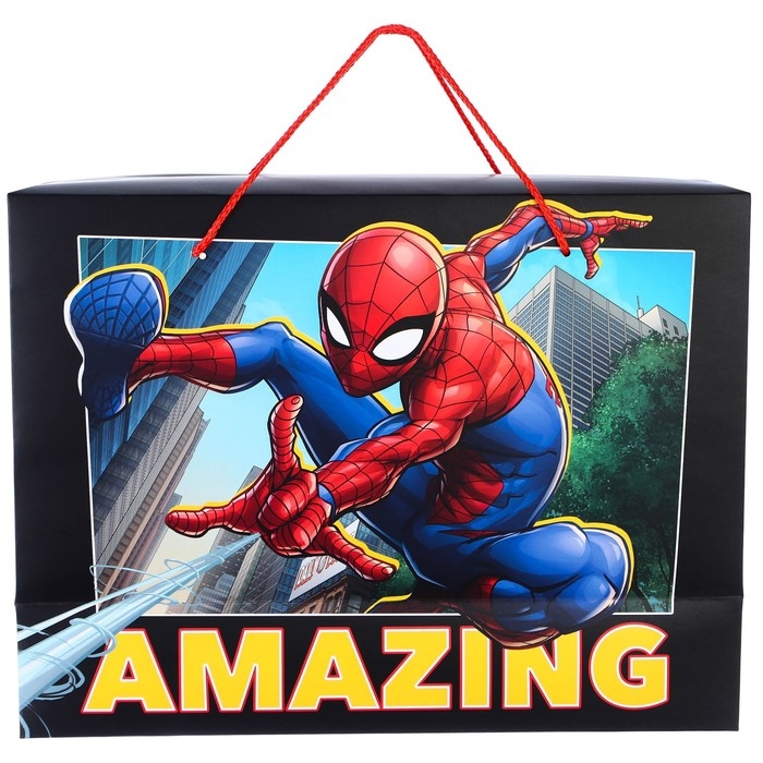 Пакет-коробка, 40 х 30 х 15 см Пакет-коробка, 40 х 30 х 15 см "Amazing", упаковка, Человек-паук