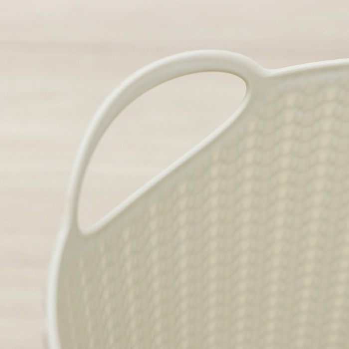 Корзина для бумаг «Вязание», 10 л, цвет белый Корзина для бумаг «Вязание», 10 л, цвет белый