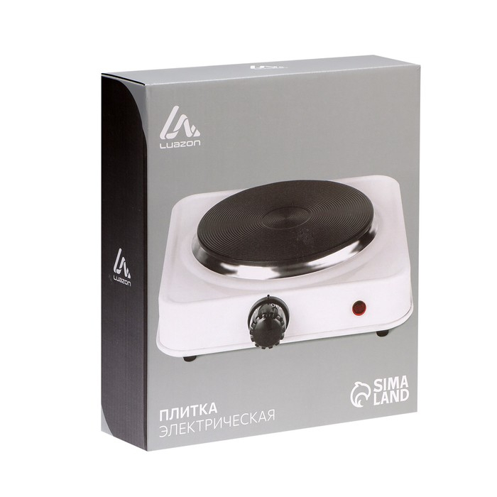 Плитка электрическая Luazon LHP-001, 1 конфорка, 1000 Вт, нагреватель спираль, белая Плитка электрическая Luazon LHP-001, 1 конфорка, 1000 Вт, нагреватель спираль, белая