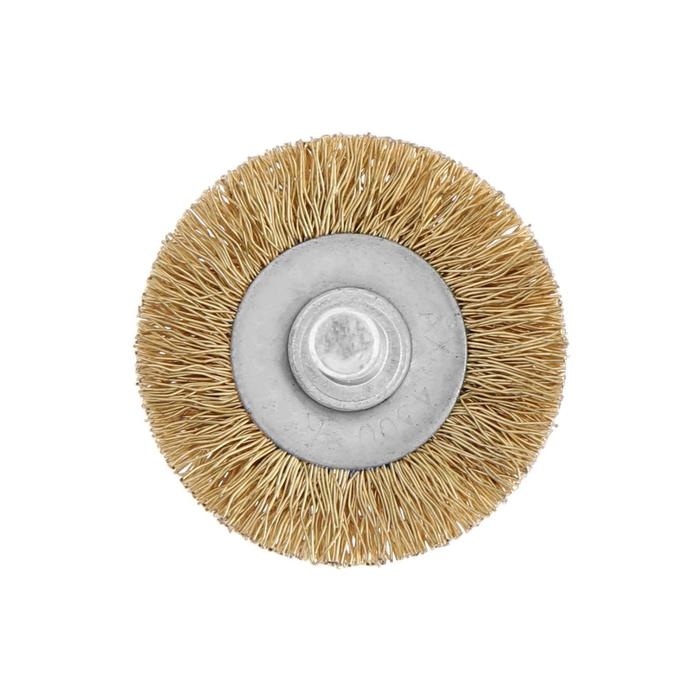 Щетка металлическая для дрели ТУНДРА, со шпилькой, плоская, 40 мм Щетка металлическая для дрели ТУНДРА, со шпилькой, плоская, 40 мм