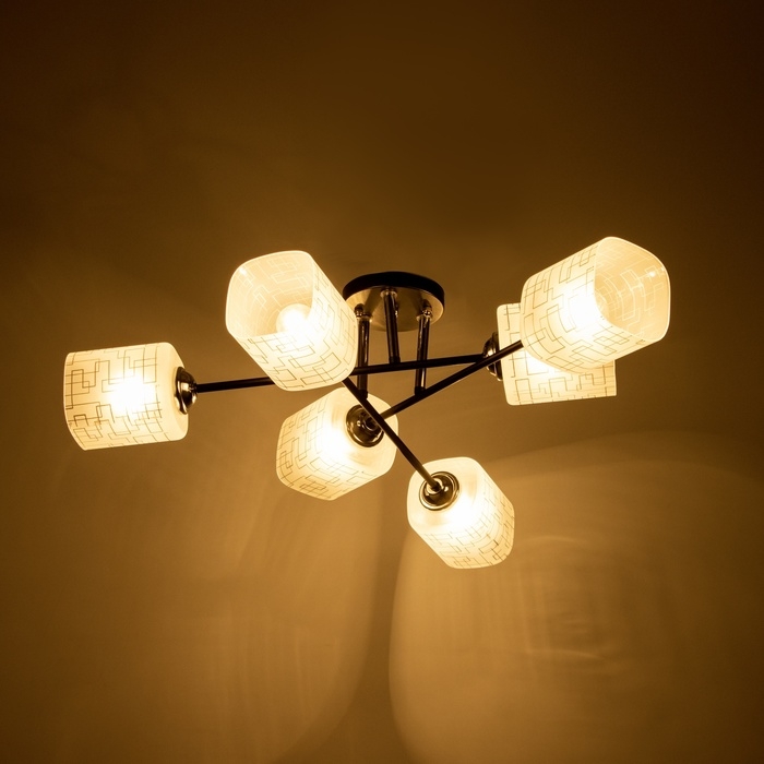 Люстра Люстра "Аланди" 6хЕ27 40Вт черно-хромовый 62х62х28 см