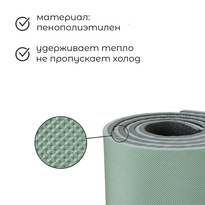 Коврик туристический Camping 16, 180х60х1.6 см, цвет МИКС Коврик туристический Camping 16, 180х60х1.6 см, цвет МИКС